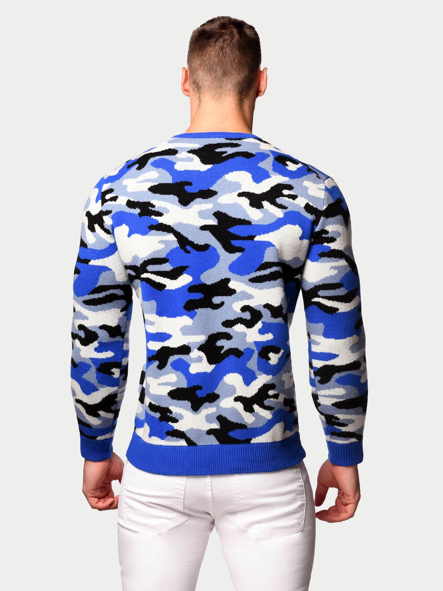 Merino Wool Birdseye Camo Sweater