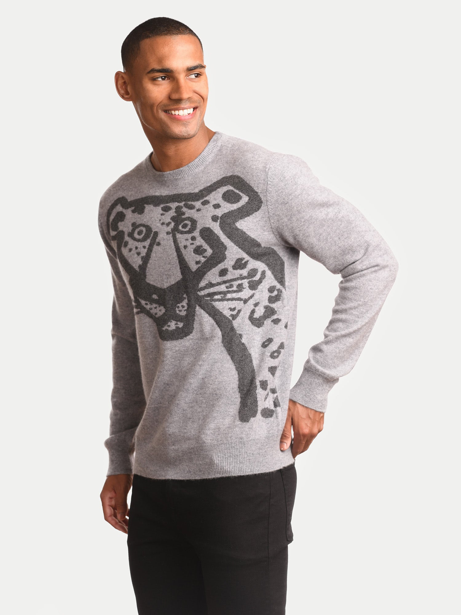 Cashmere Intarsia Leopard Sweater