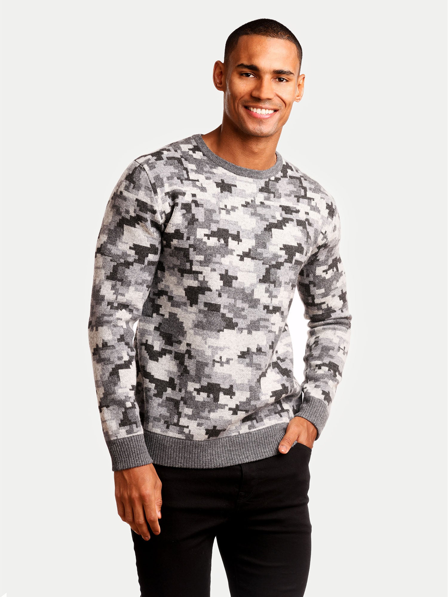 Merino Wool Birdseye Digital Camo Sweater