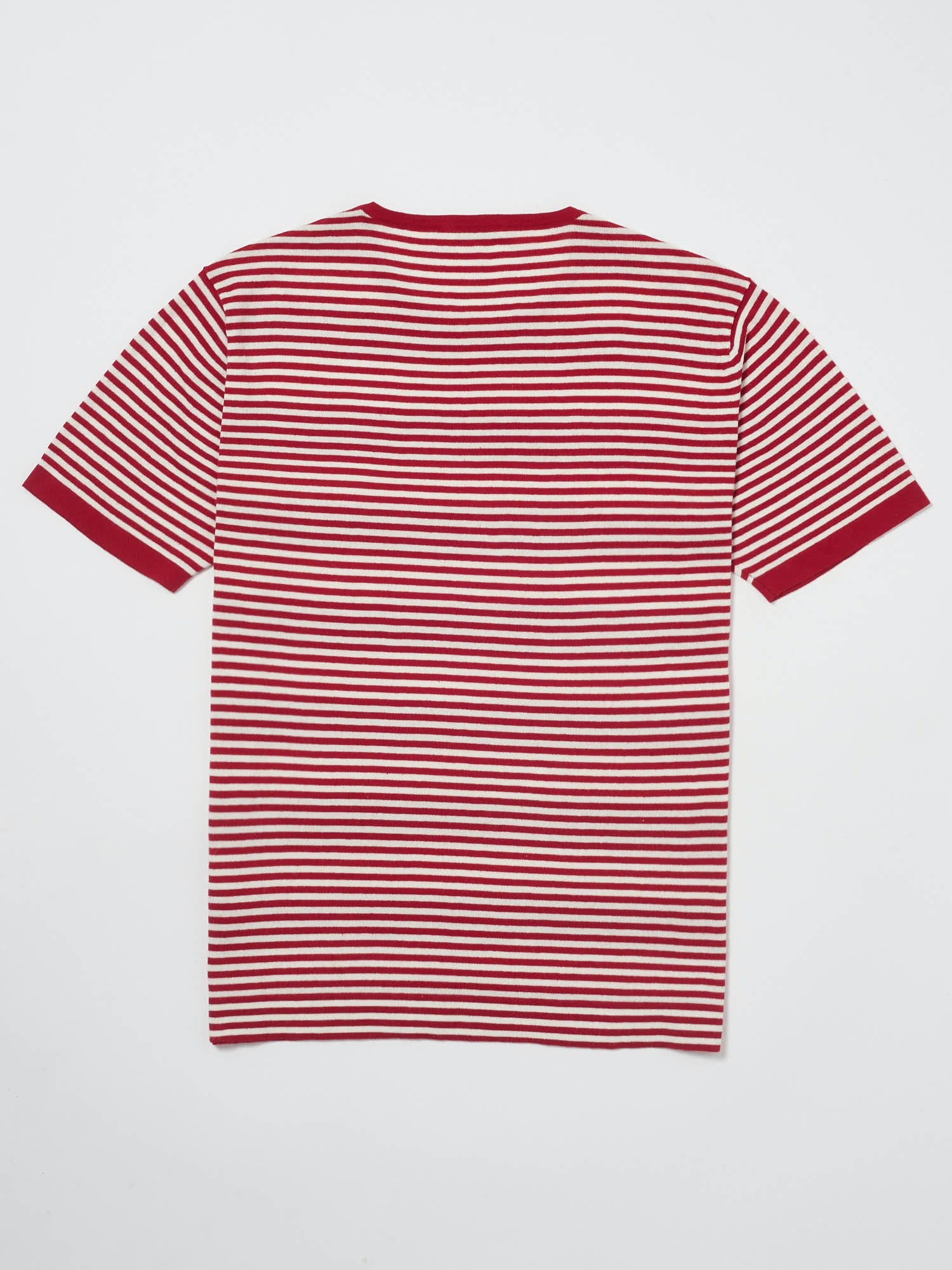 Men's red stripe cotton knit t-shirt | Men's t-shirts | Hand & Jones