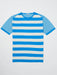 Men's blue and white stripe cotton knit t-shirt | Men's t-shirts | Hand & Jones