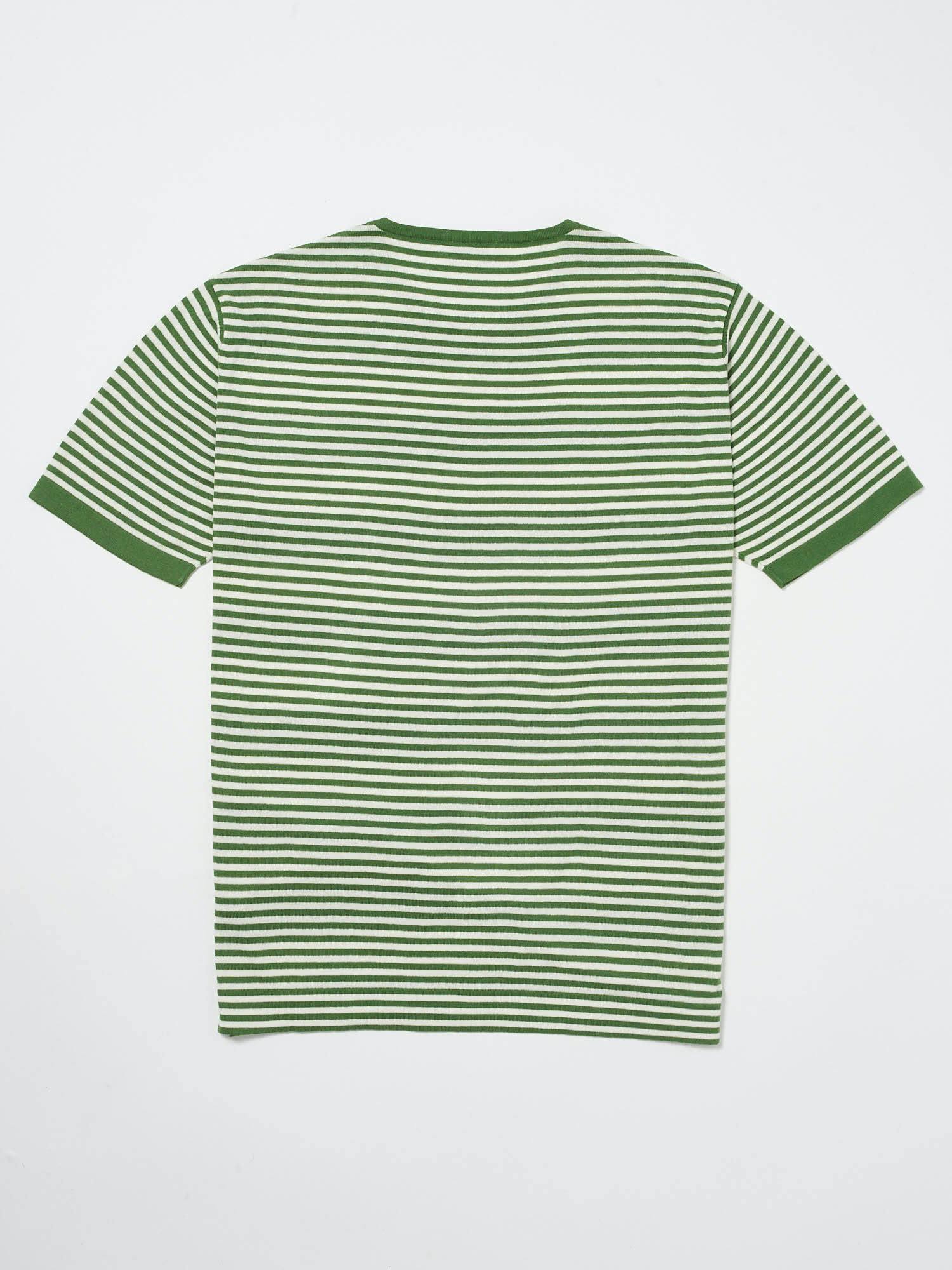 Cotton Contrast Stripe Knitted T-Shirt