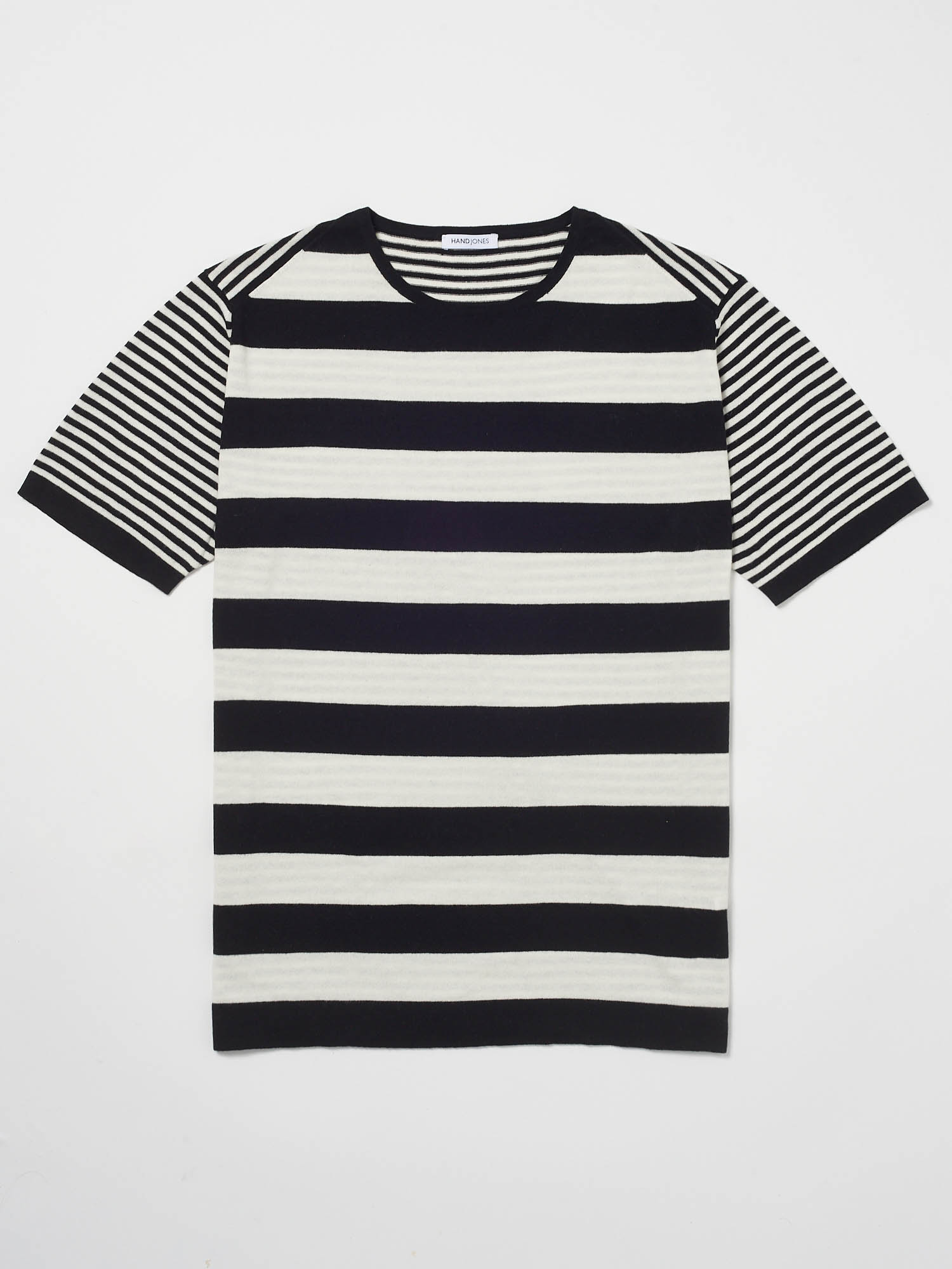 Cotton Contrast Stripe Knitted T-Shirt