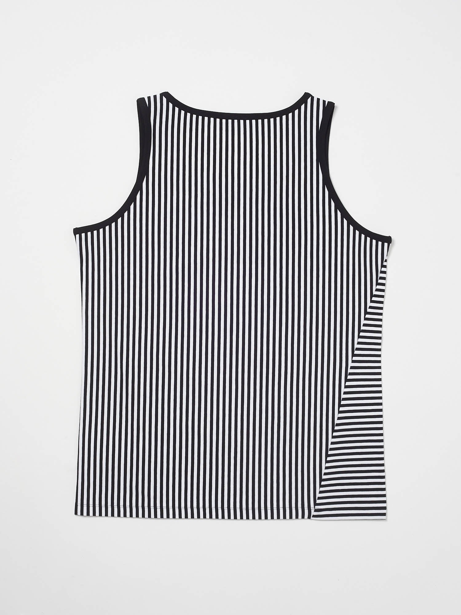 Black & White stripe Men's Cotton Vest top | Men's Underwear & Tops | Hand & Jones