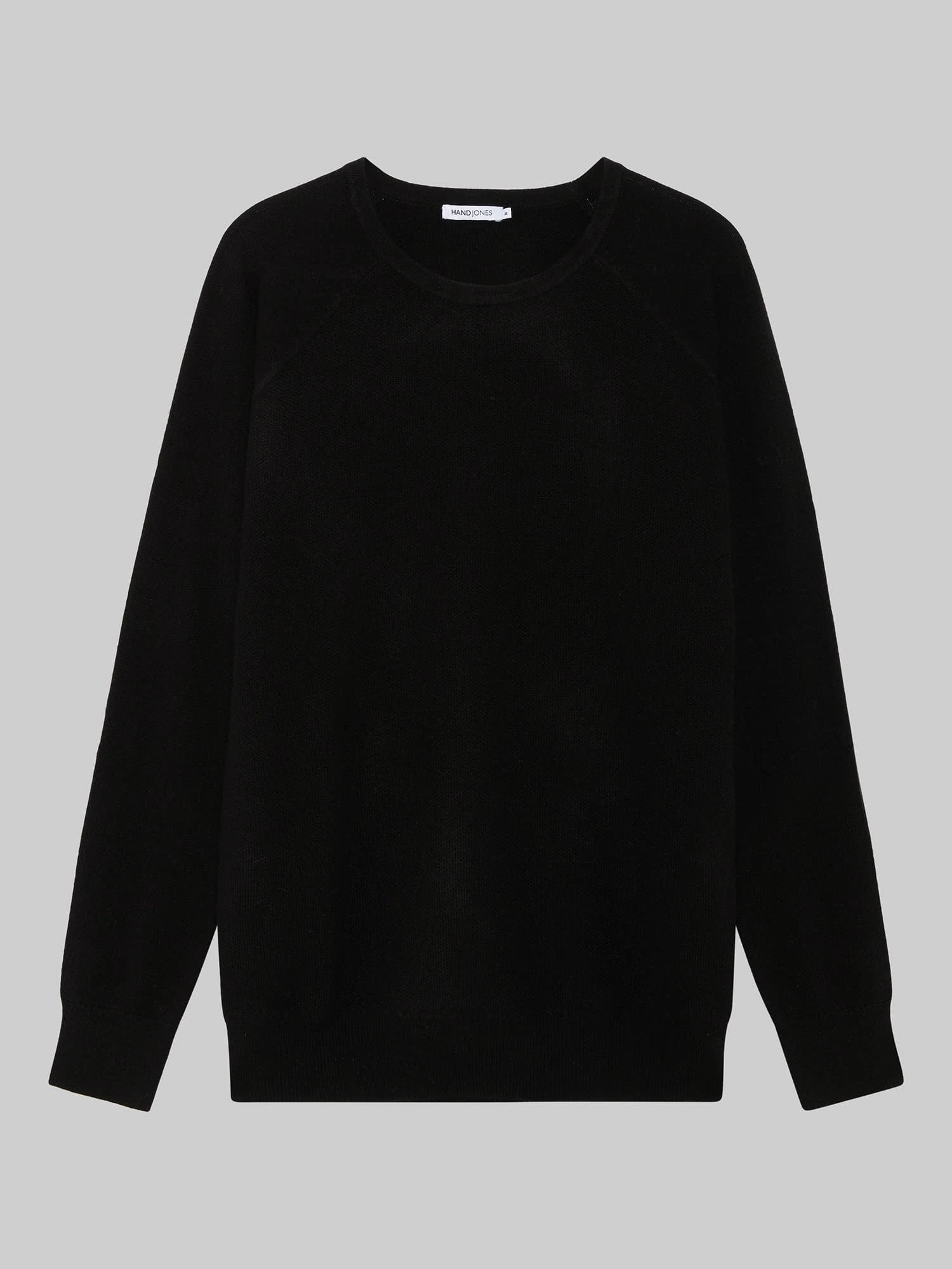 Pure Cashmere Honeycomb Raglan Sweater | Mens Knitwear | Hand & Jones