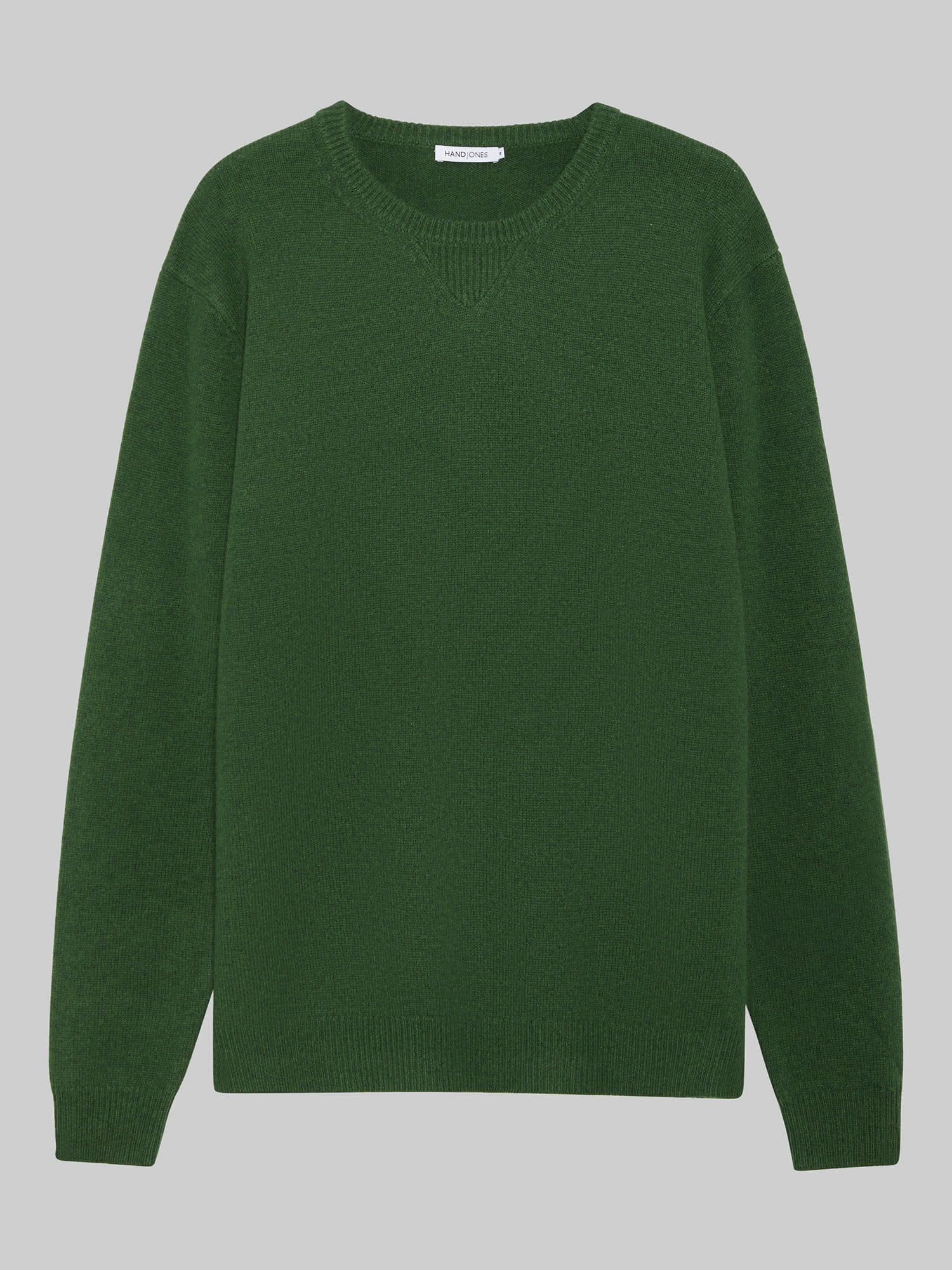 Green Wool Cashmere Sweatshirt Sweater | Men's knitwear | Hand & Jones