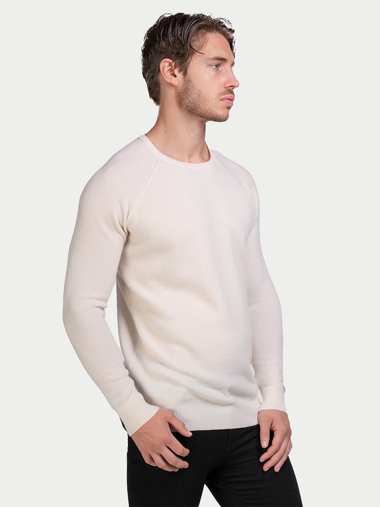 Cashmere Honeycomb Raglan Sweater