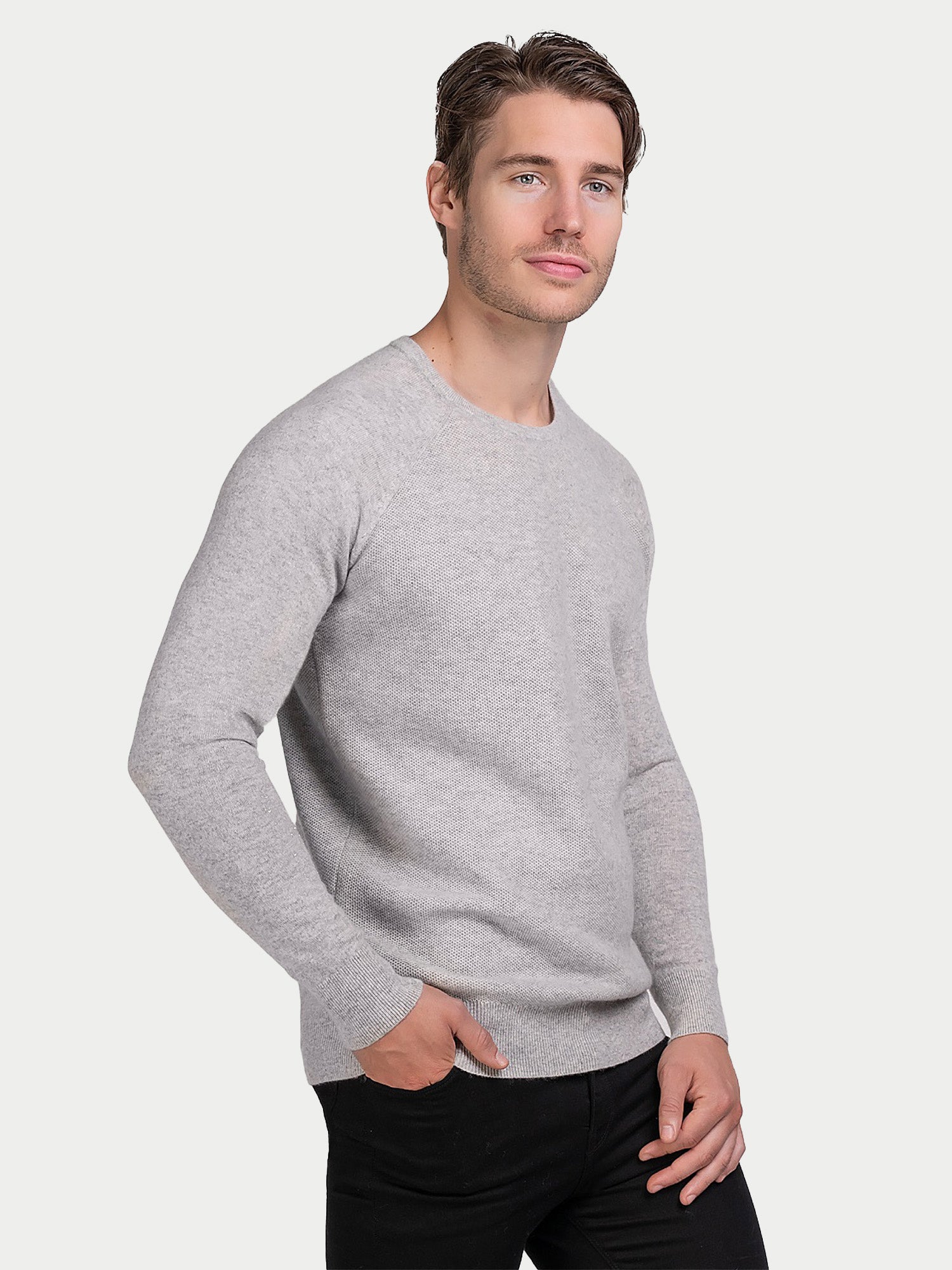 Cashmere Honeycomb Raglan Sweater