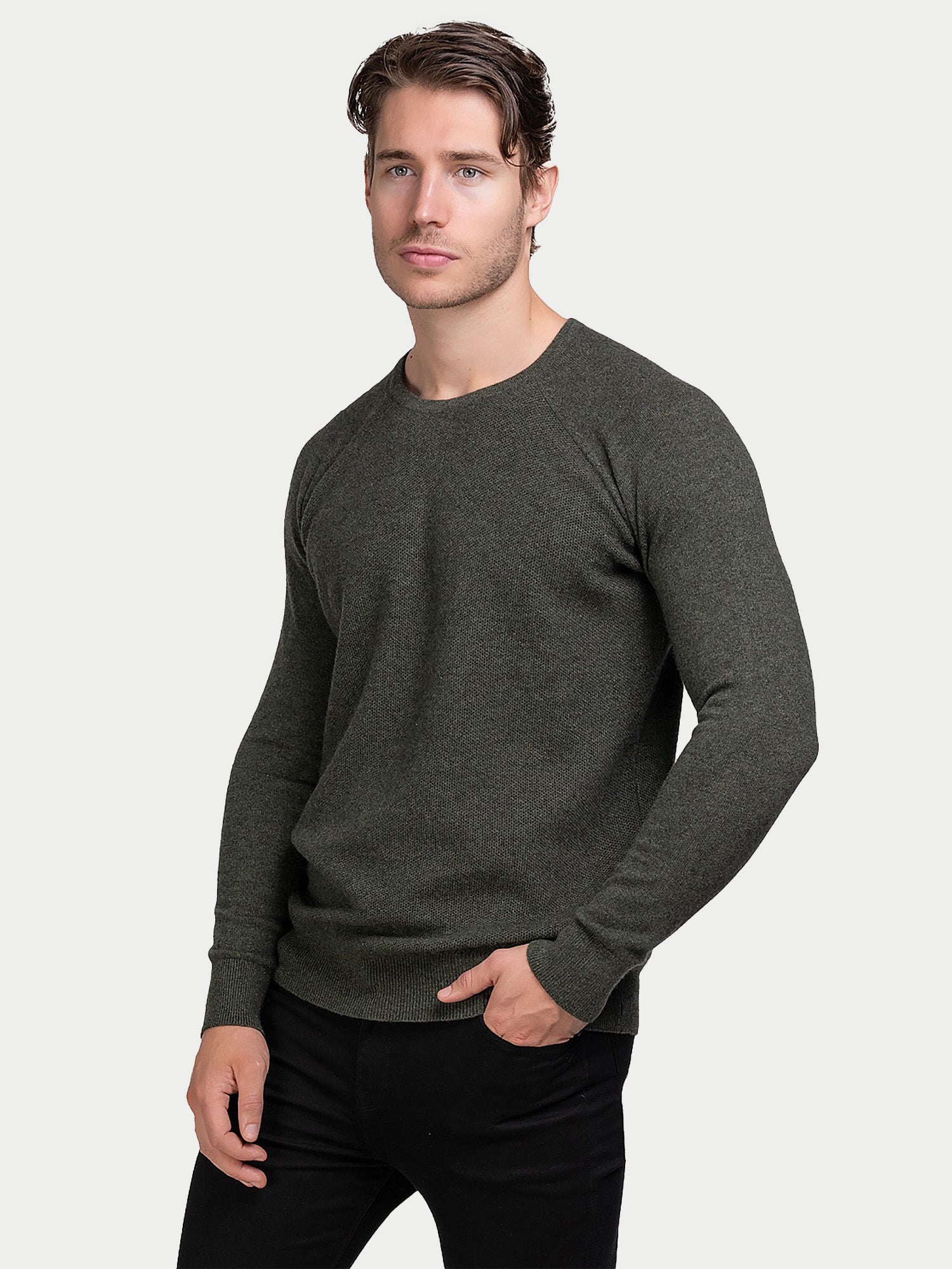 Cashmere Honeycomb Raglan Sweater