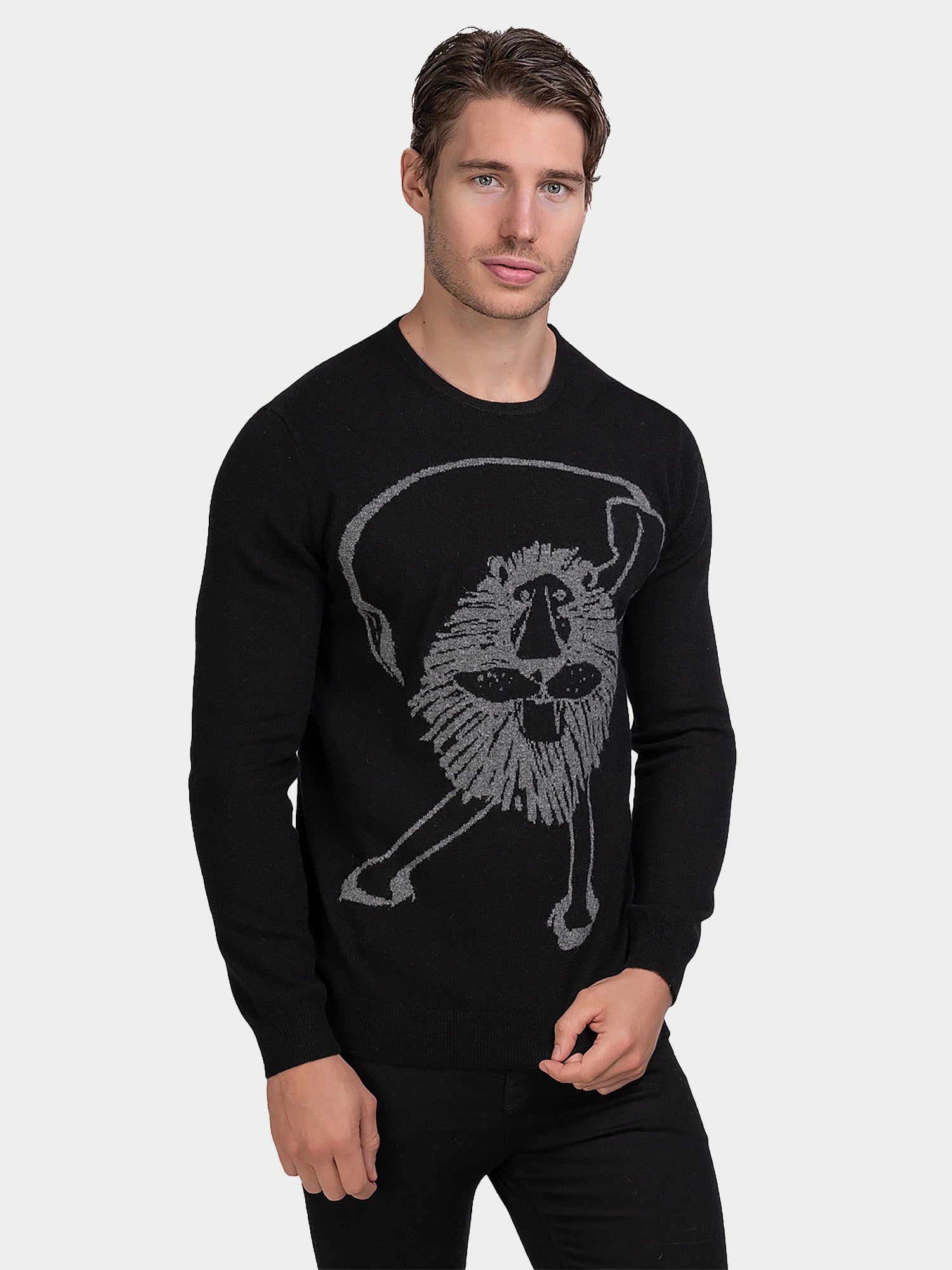 Cashmere Intarsia Lion Sweater