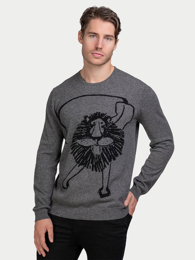 Cashmere Intarsia Lion Sweater