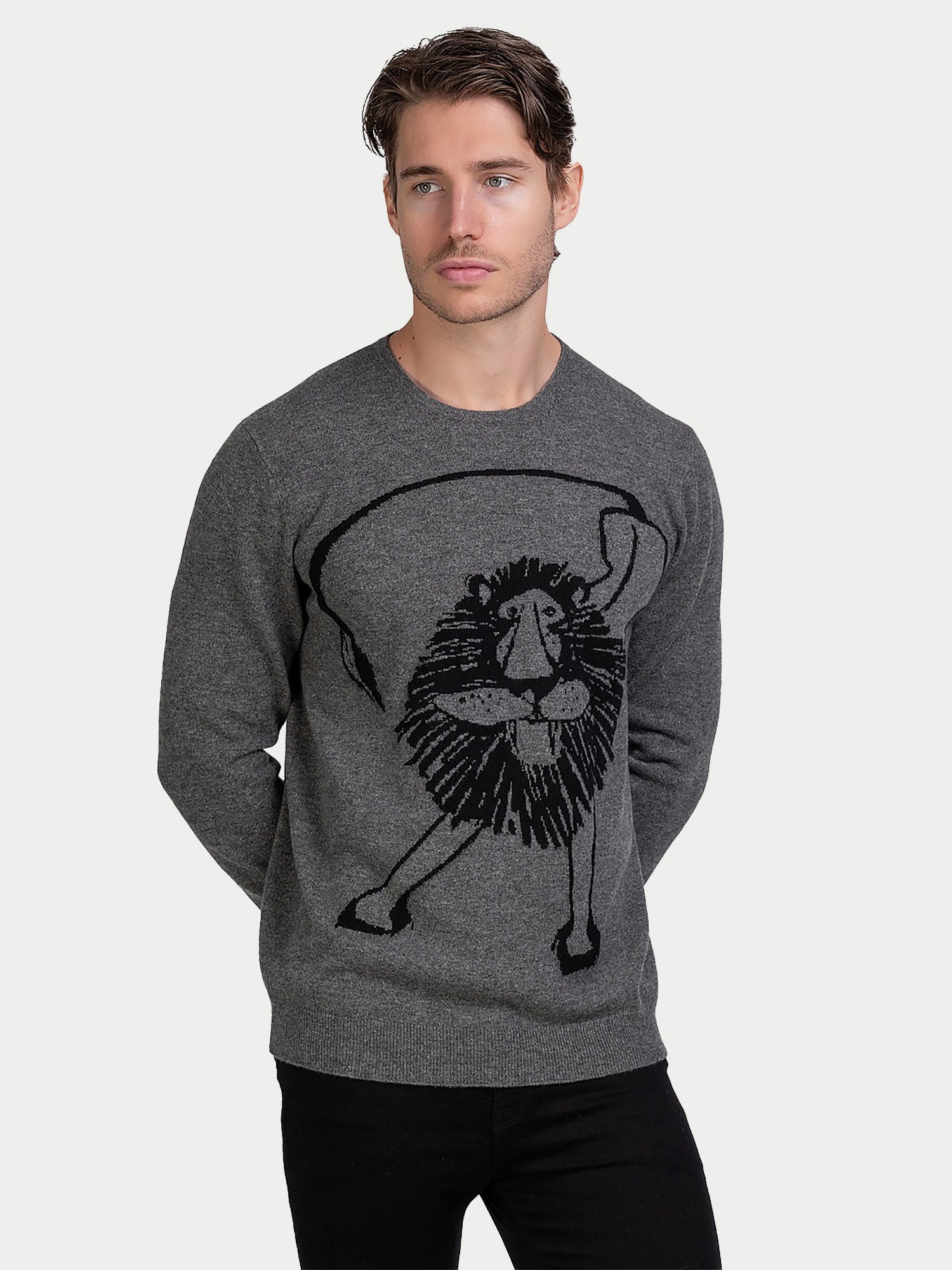 Cashmere Intarsia Lion Sweater