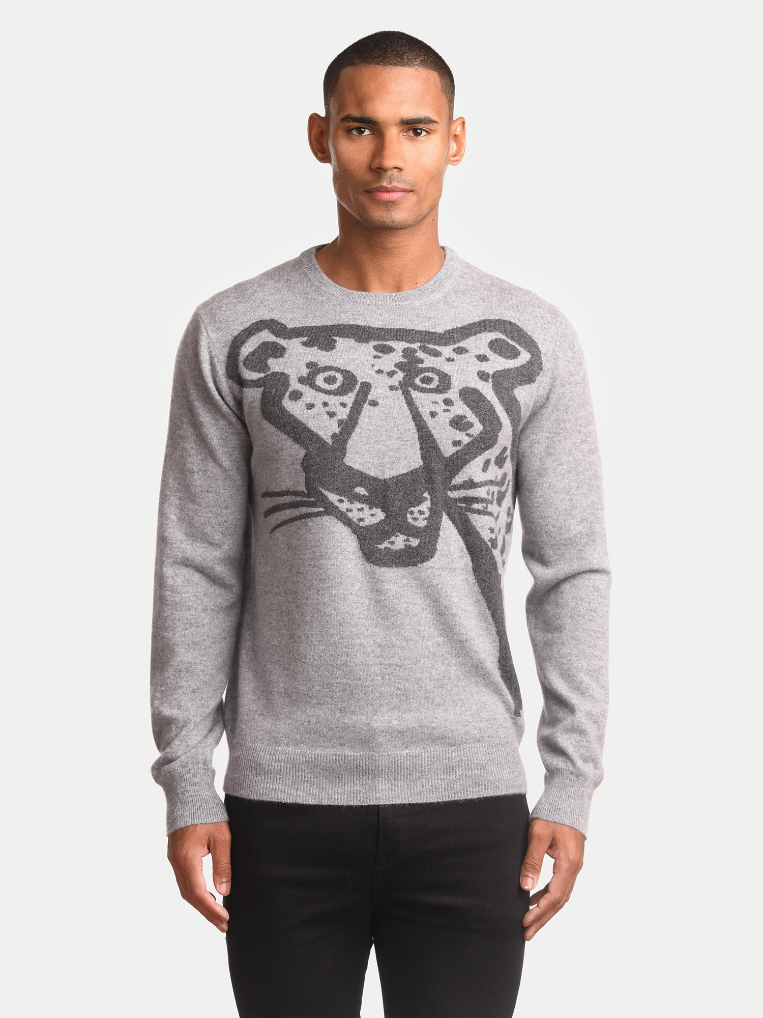 Cashmere Intarsia Leopard Sweater