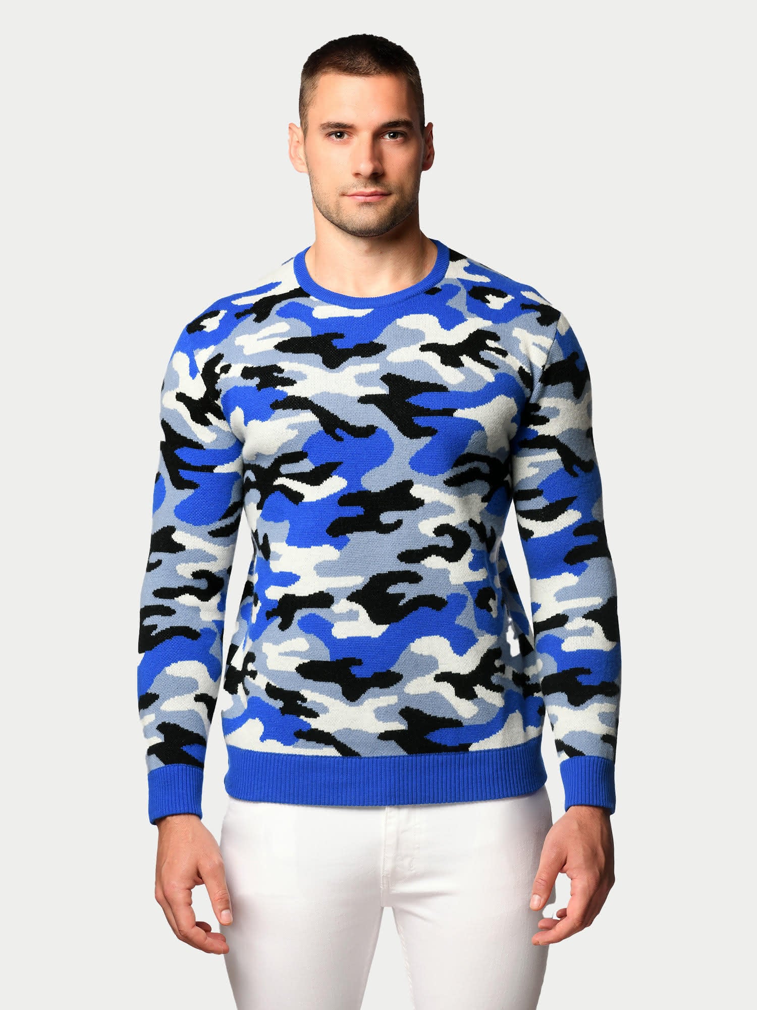 Merino Wool Birdseye Camo Sweater