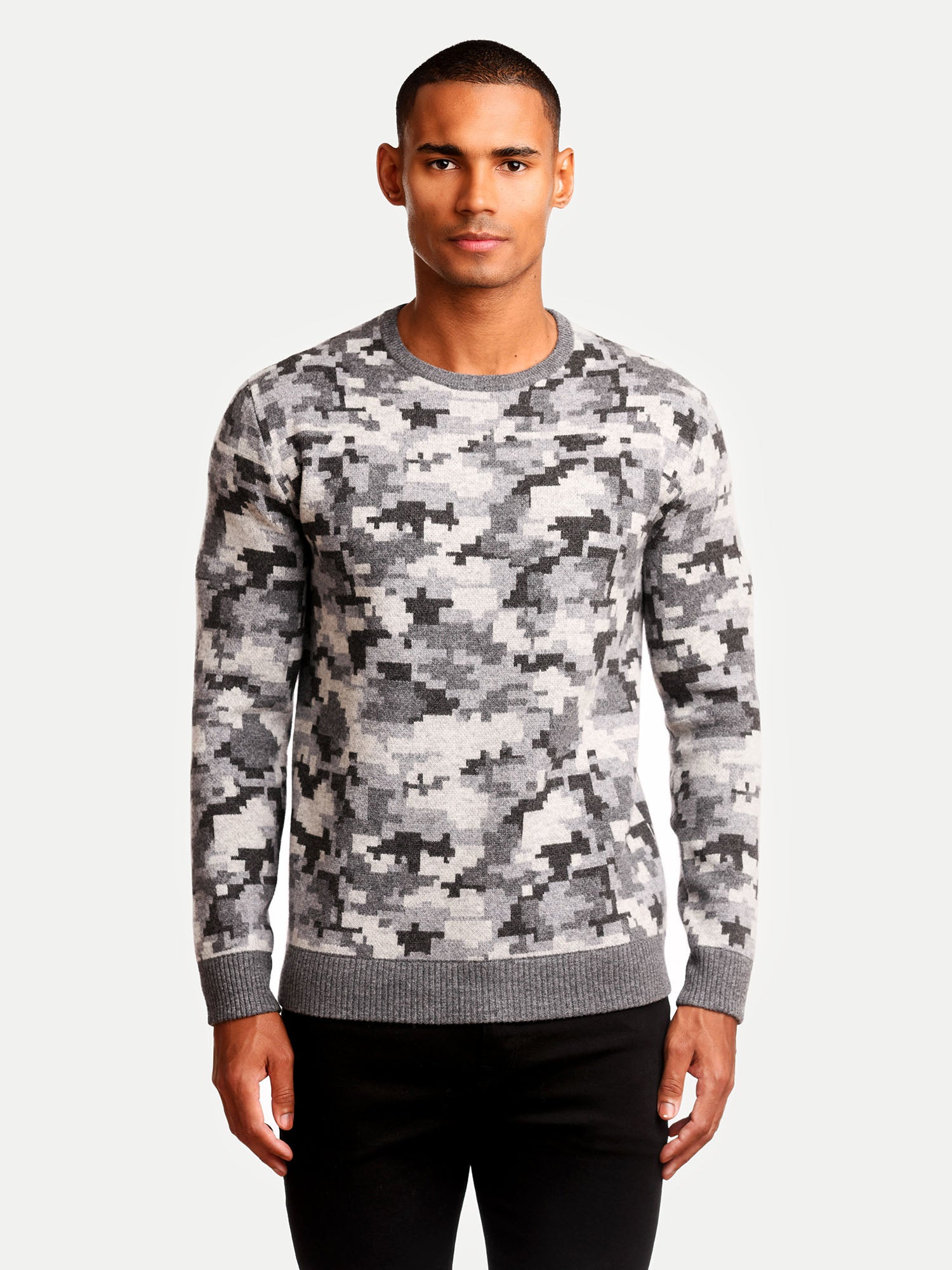 Merino Wool Birdseye Digital Camo Sweater — Hand and Jones