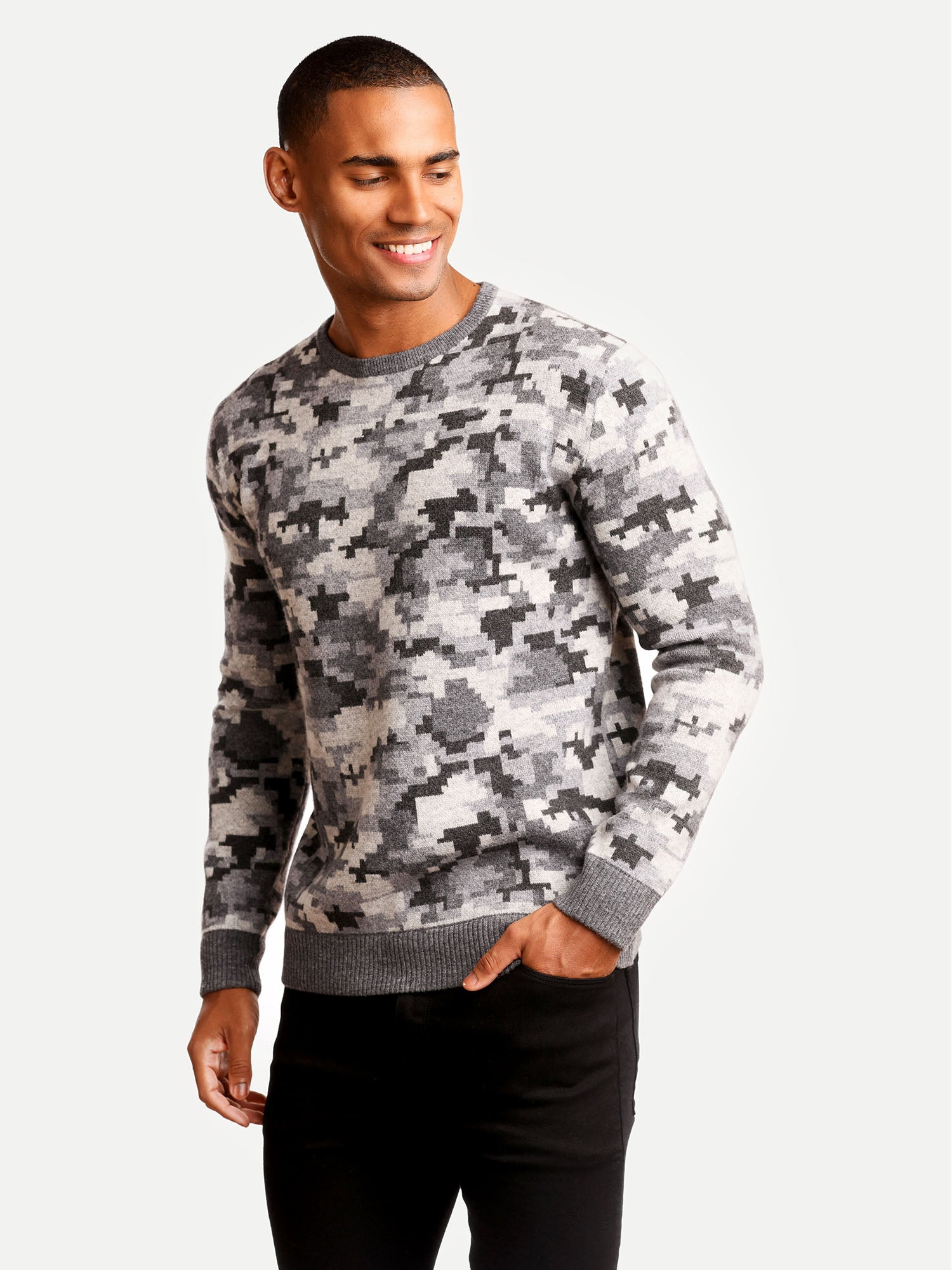 Merino Wool Birdseye Digital Camo Sweater
