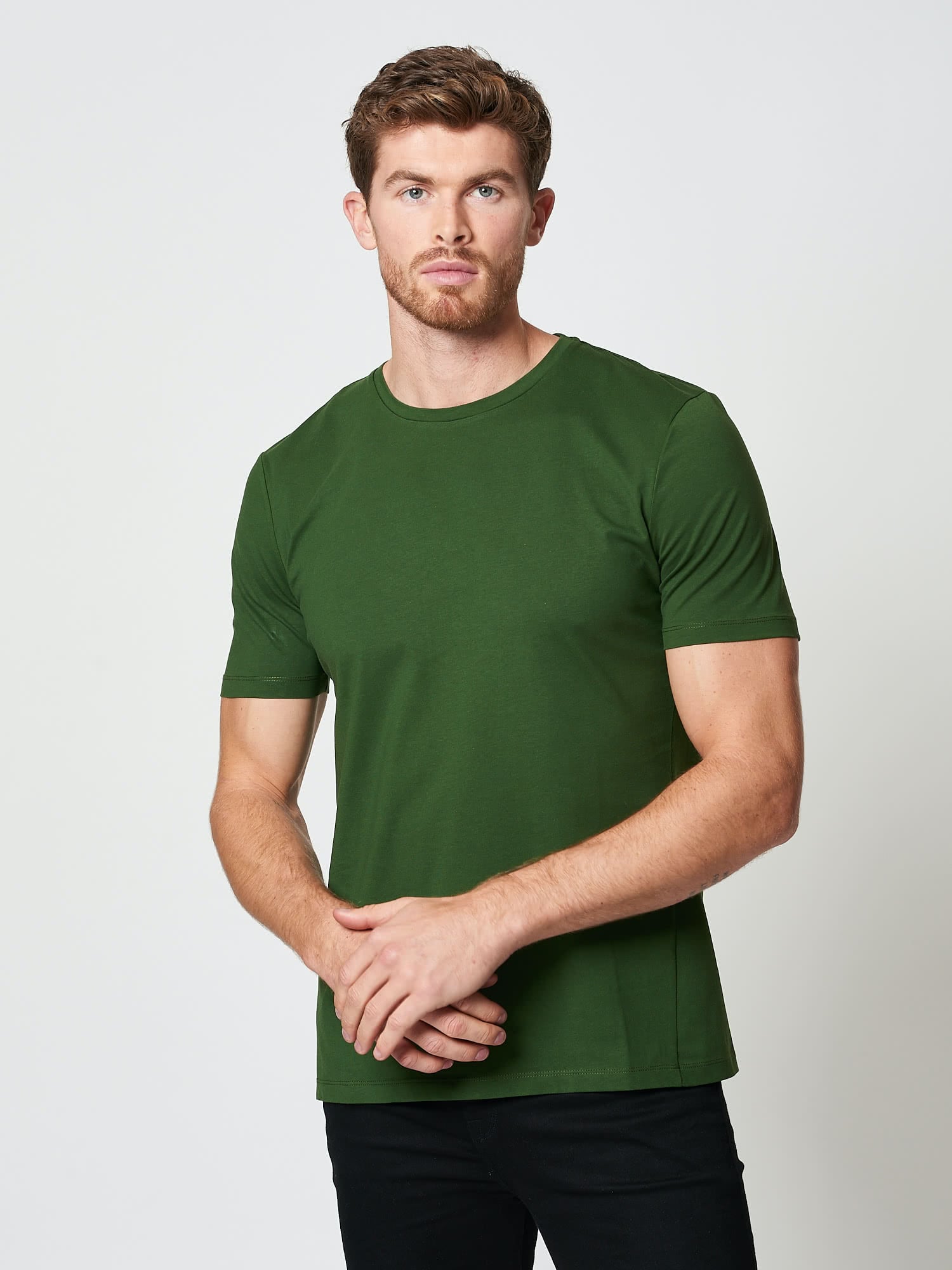 Men's green cotton tshirt | Hand & Jones