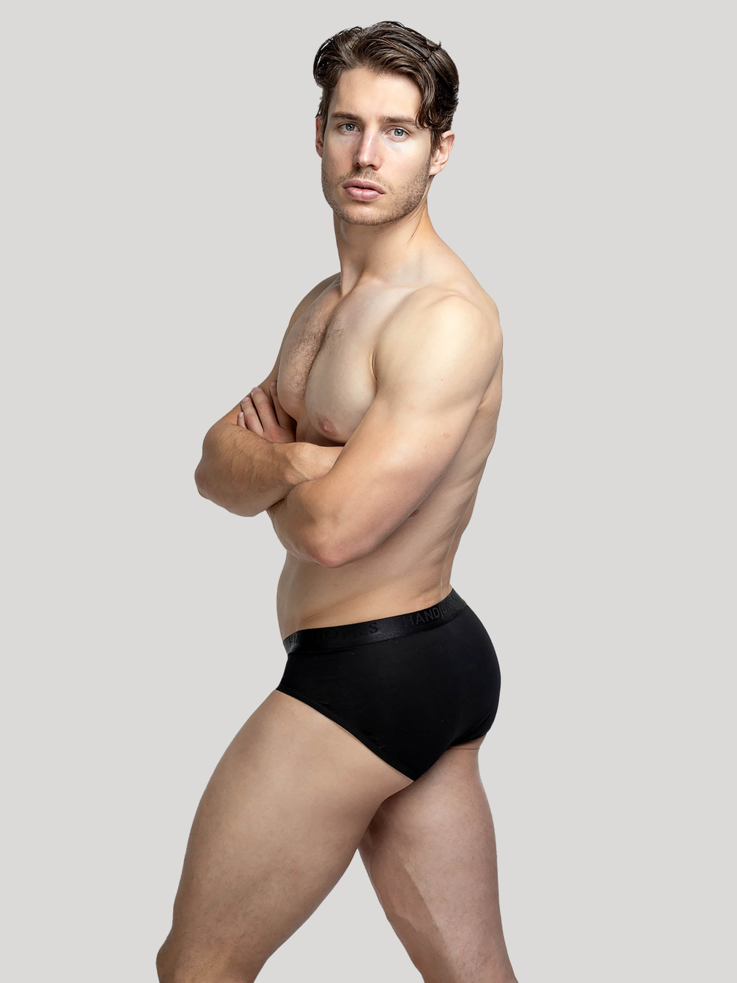 Black cotton active  brief | Men's Underwear | Hand & Jones