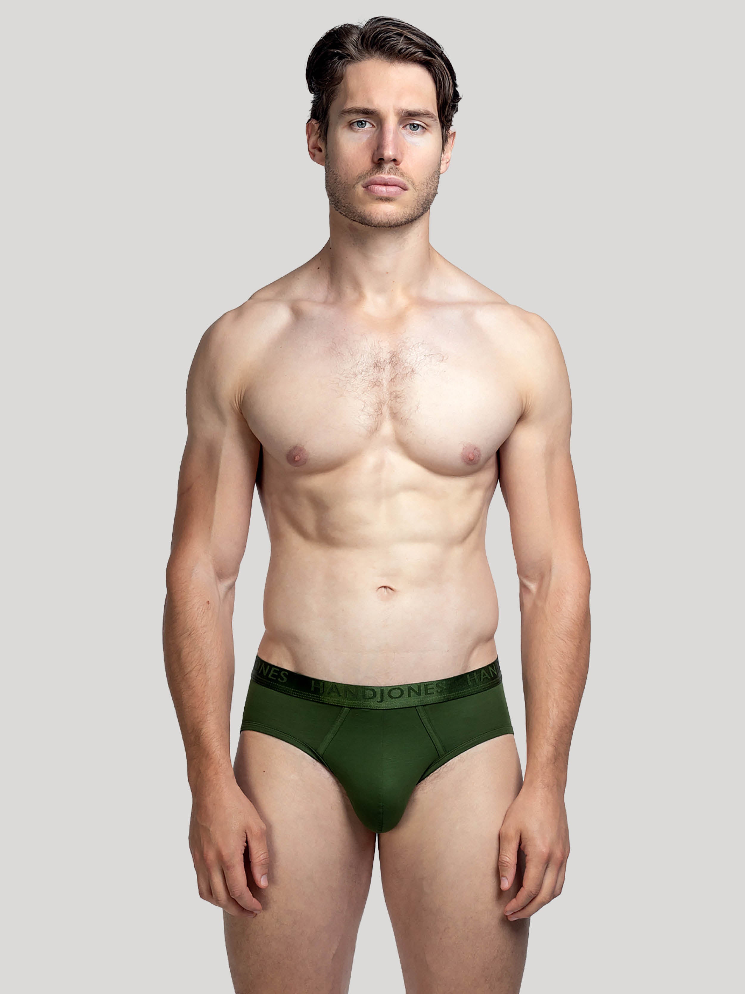 Green cotton active brief | Men's Underwear | Hand & Jones