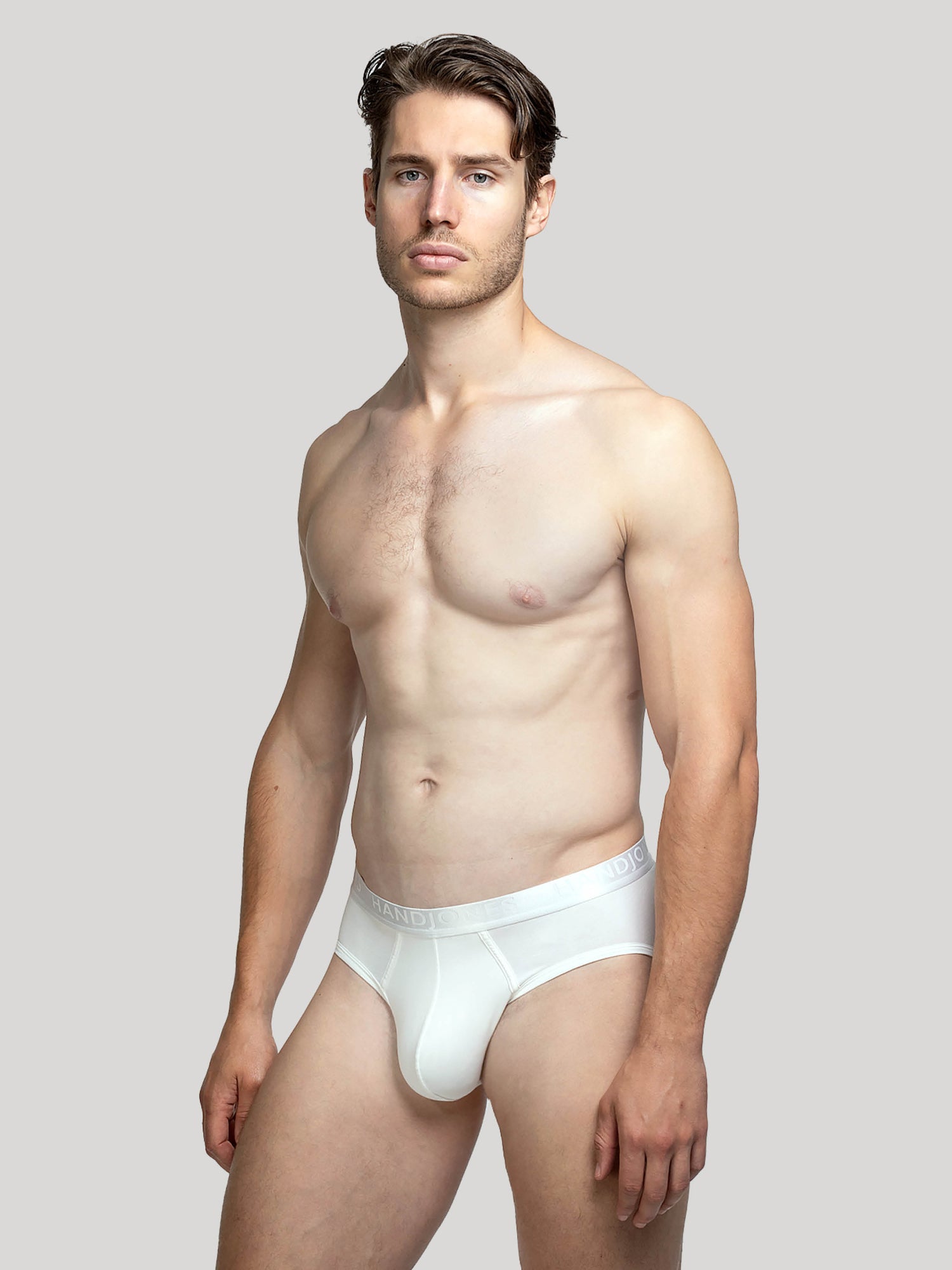 White cotton brief | Men's Underwear | Hand & Jones