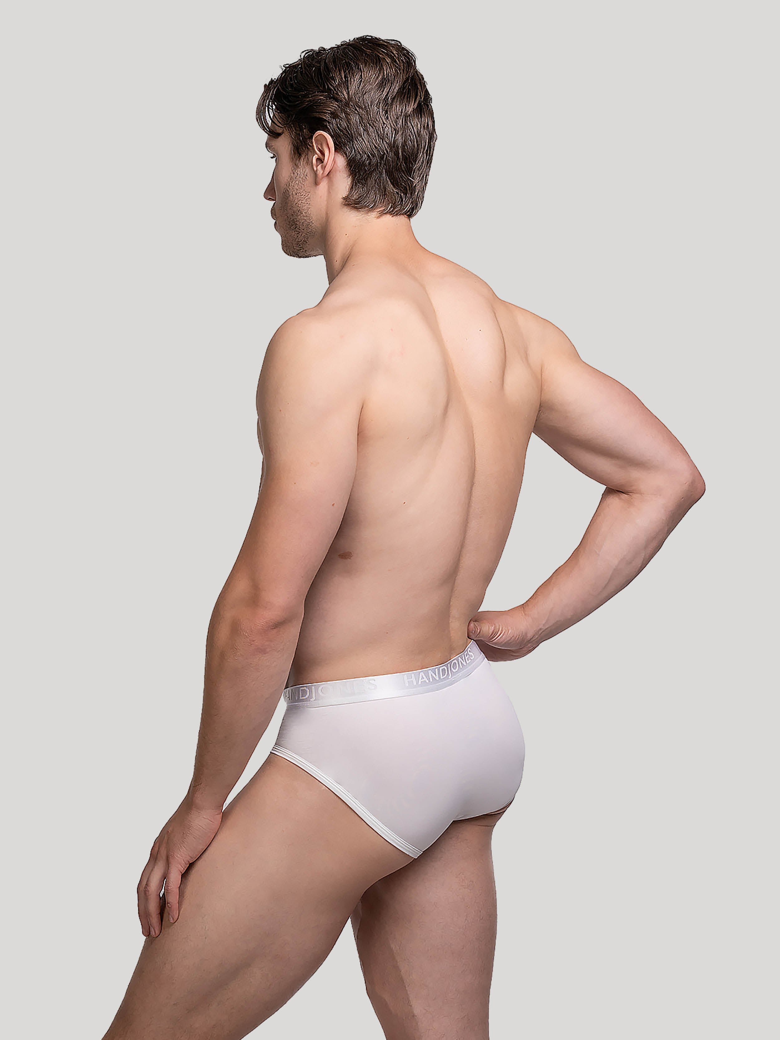 White cotton brief | Men's Underwear | Hand & Jones