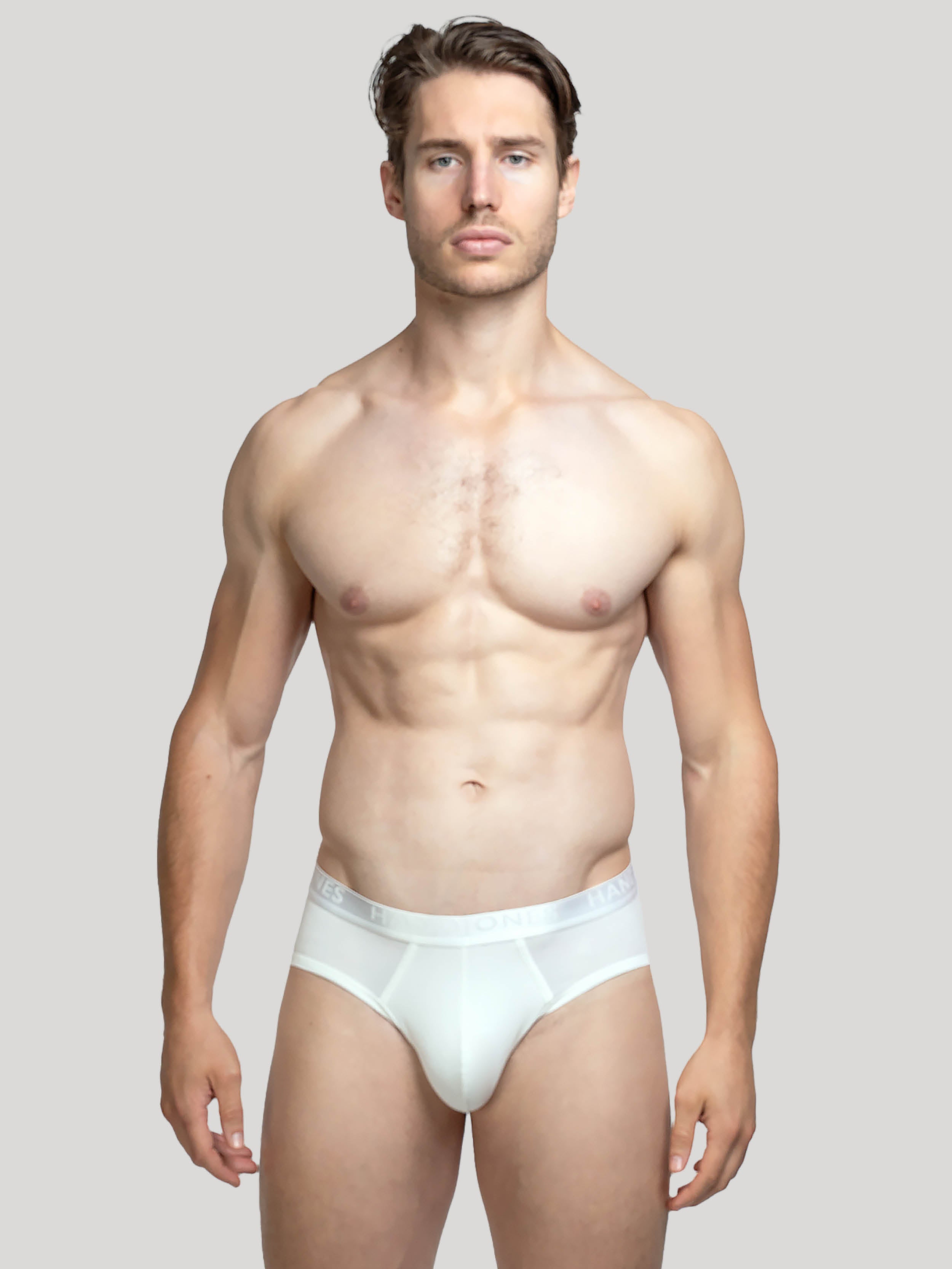 White cotton brief | Men's Underwear | Hand & Jones