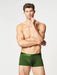 Green cotton boxer shorts | Men's Underwear | Hand & Jones