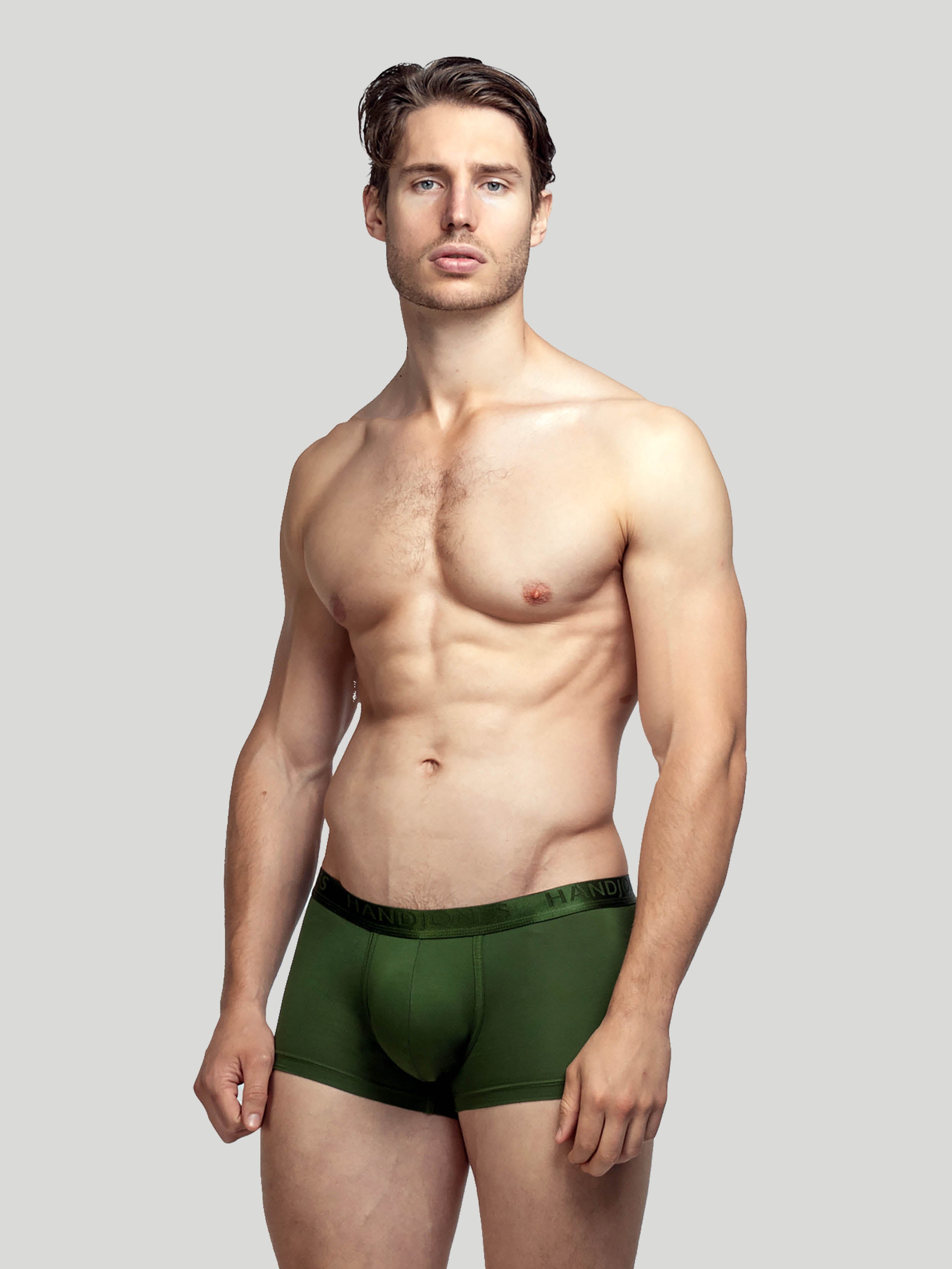 Green cotton active trunks | Men's Underwear | Hand & Jones