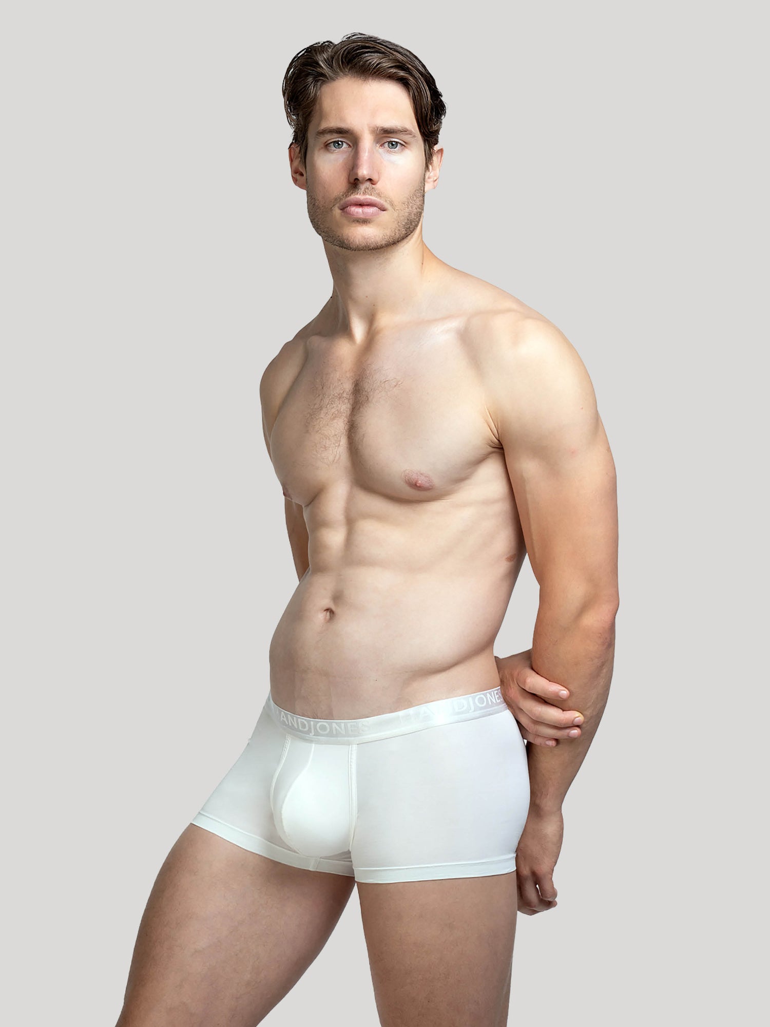 White cotton active trunk| Men's Underwear | Hand & Jones