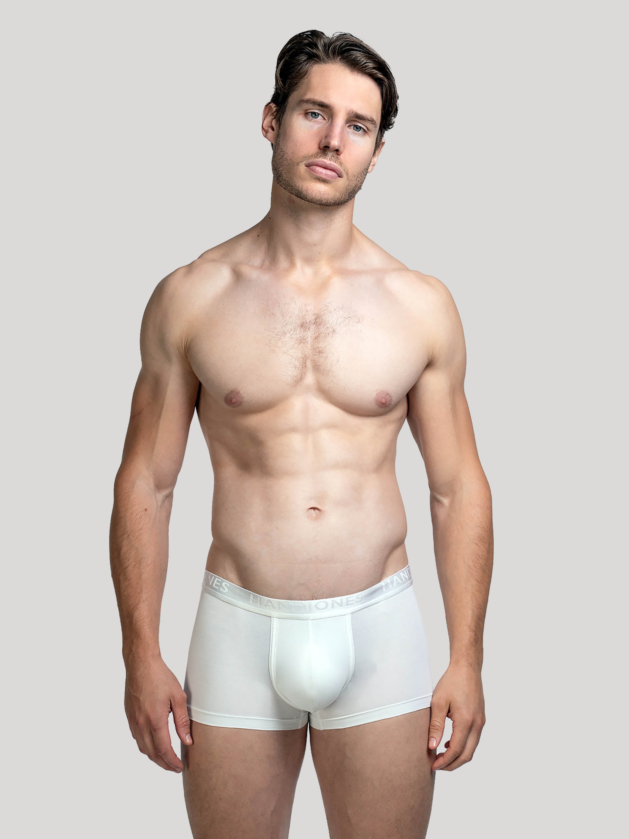 White cotton boxer shorts | Men's Underwear | Hand & Jones