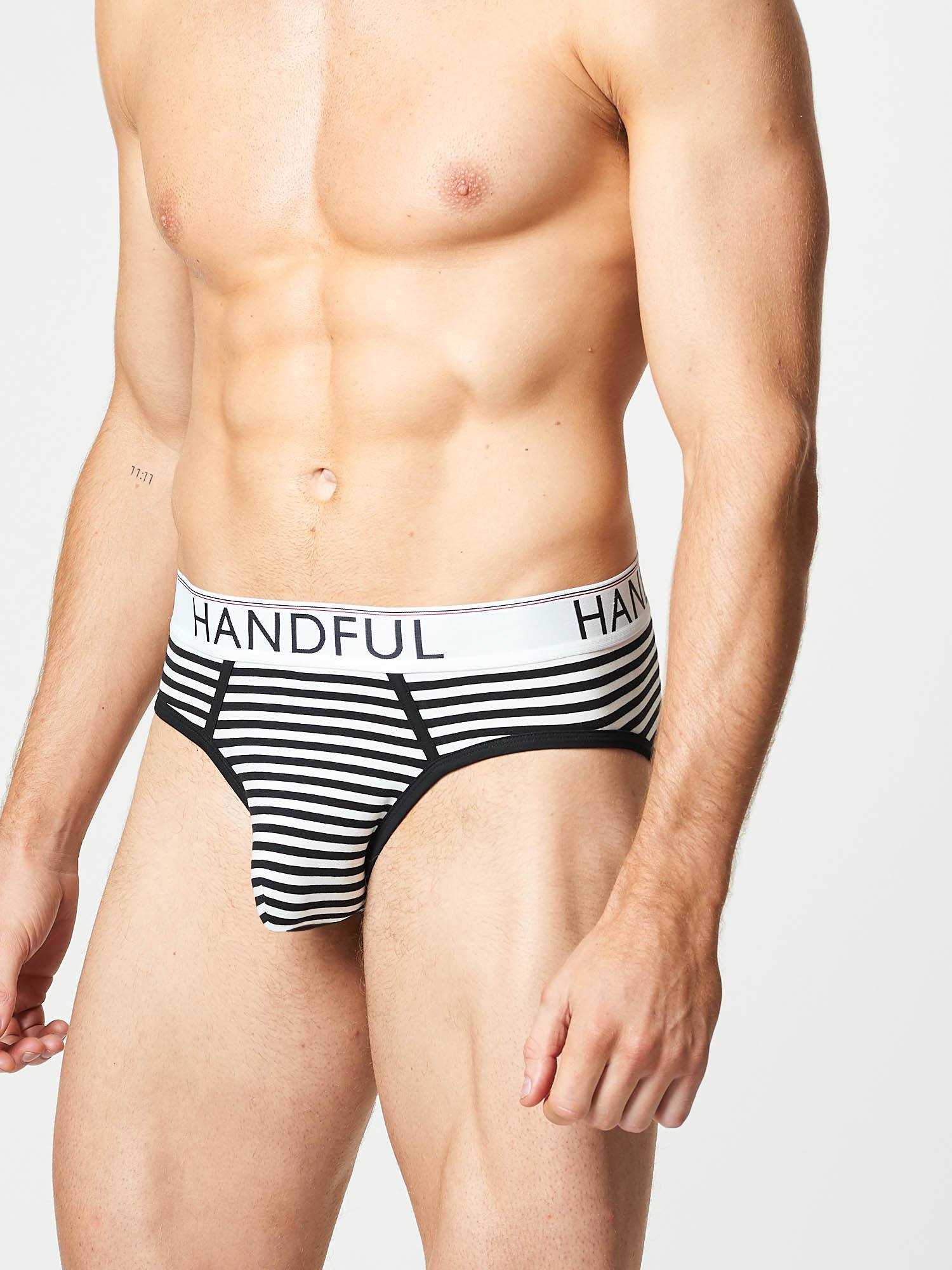 Handful  black and white Stripe cotton Air brief | Mens Underwear | Hand & Jones