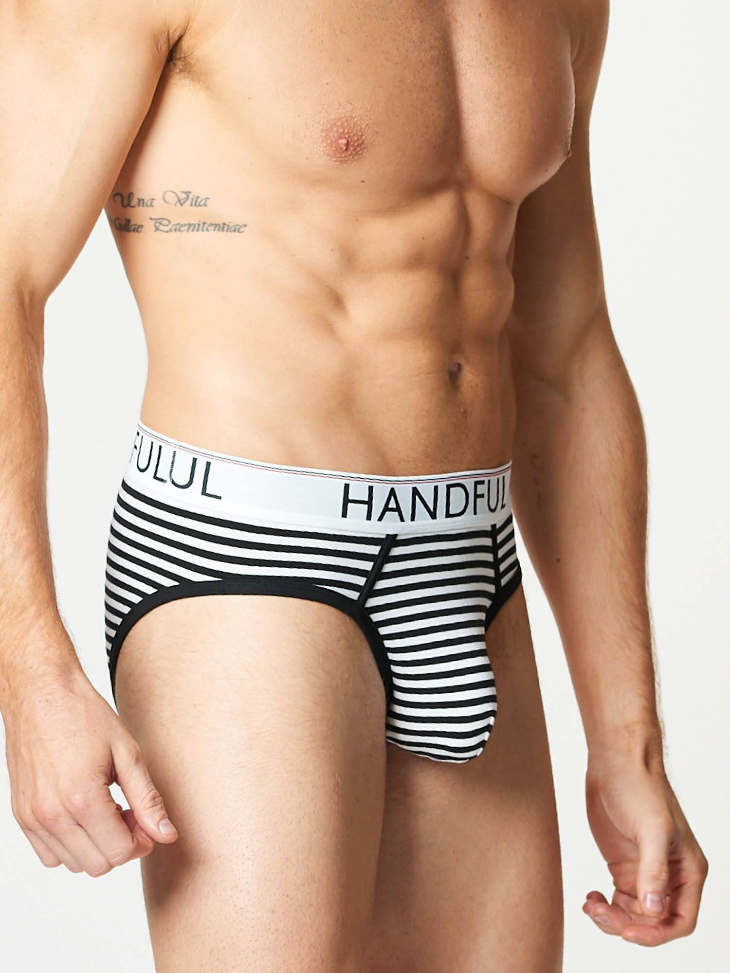 Stripe Men's Briefs - Black & White I Men's Designer Underwear