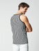 Black & White stripe Men's Cotton Vest top | Men's Underwear & Tops | Hand & Jones