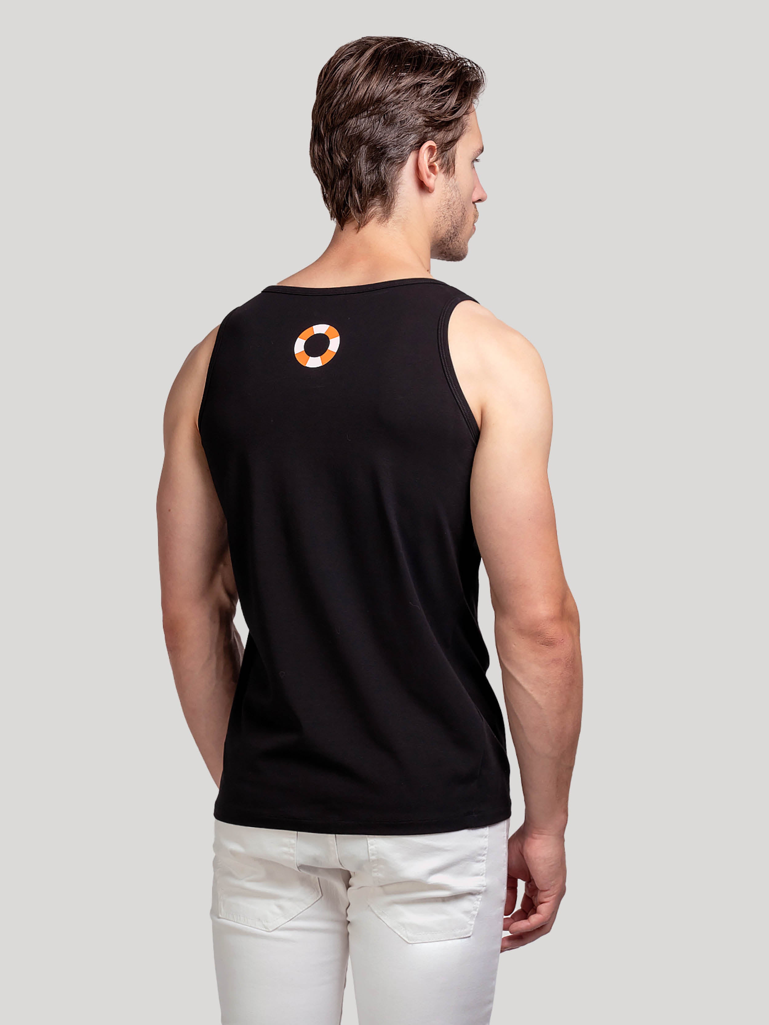 Black Men's Cotton Vest top | Men's Underwear & Tops | Hand & Jones