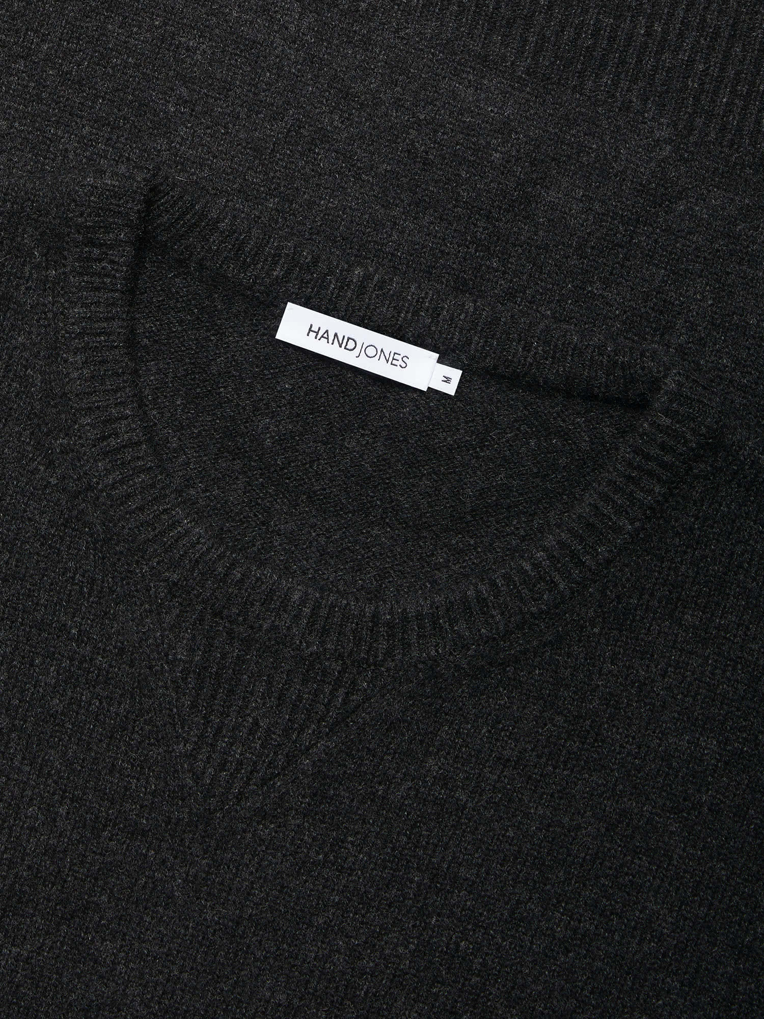 Black Wool Cashmere Sweatshirt Sweater | Men's knitwear | Hand & Jones
