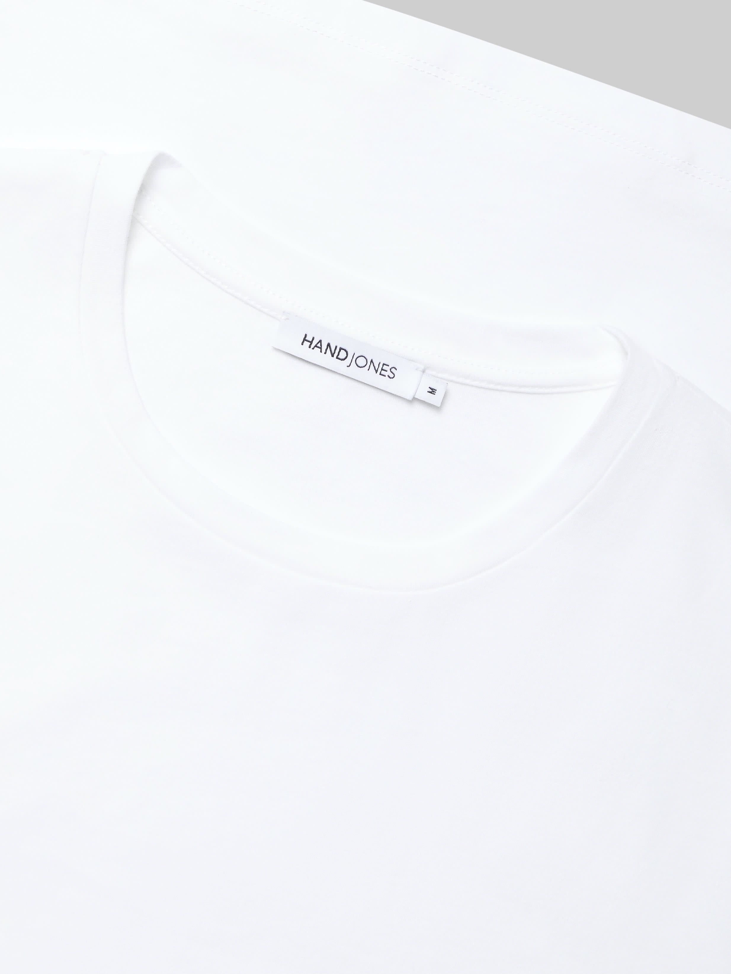 Men's White cotton tshirt | Hand & Jones