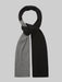 Black Grey Mens Cashmere Colourblock Rib Scarf | Hand & Jones
