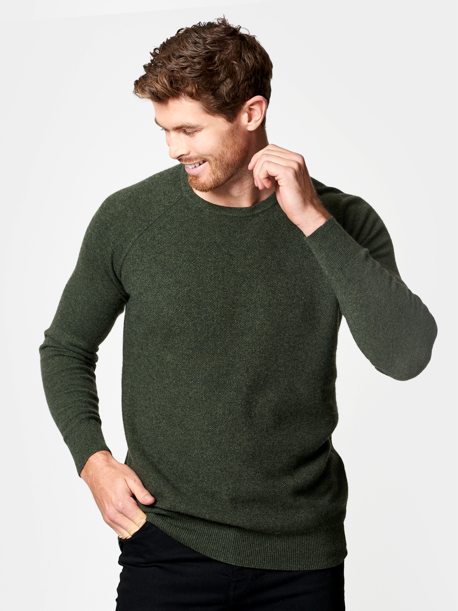 Cashmere Honeycomb Raglan Sweater